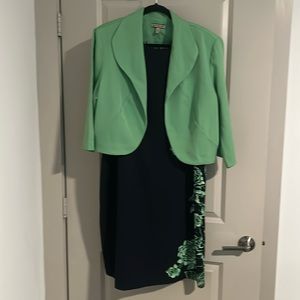 Maya Brooke, women’s dress set, size 18W, navy & green